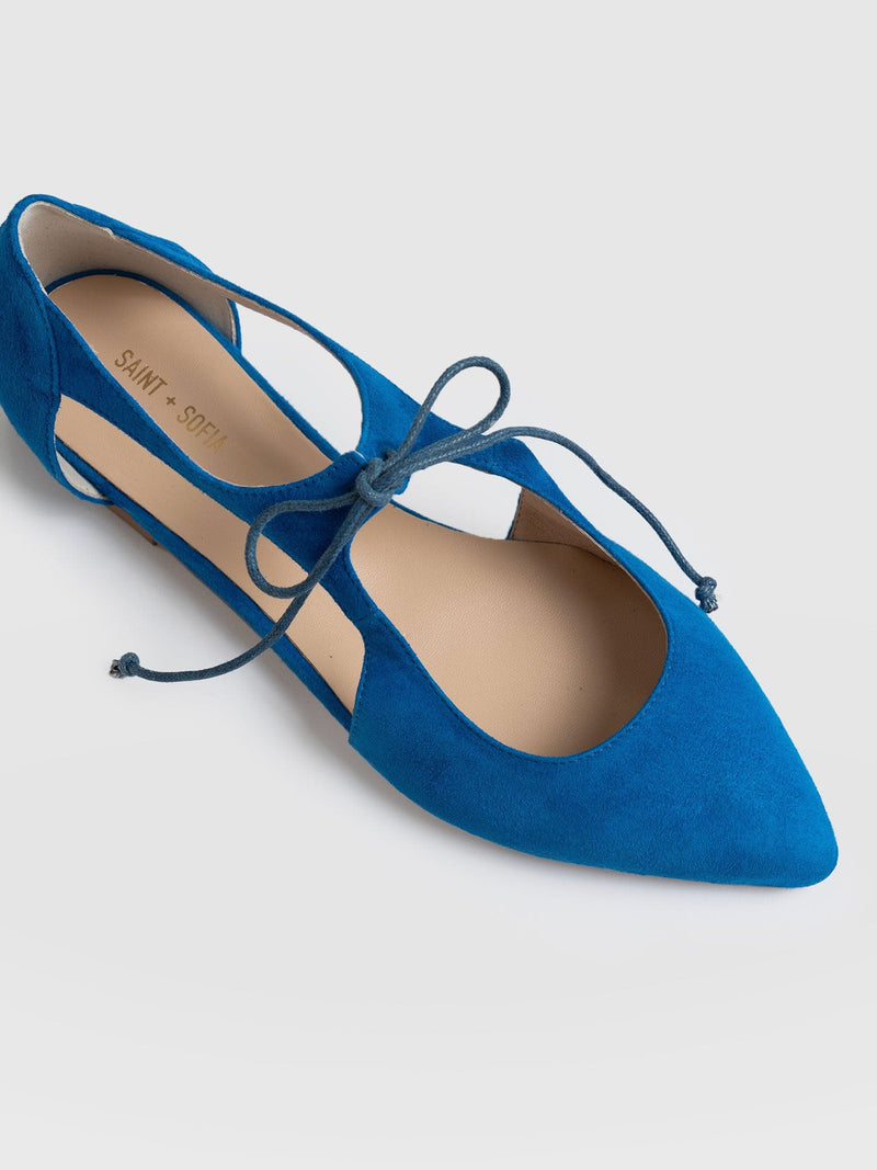 Tie Up Mary Janes Blue - Women's Loafers | Saint + Sofia® EU