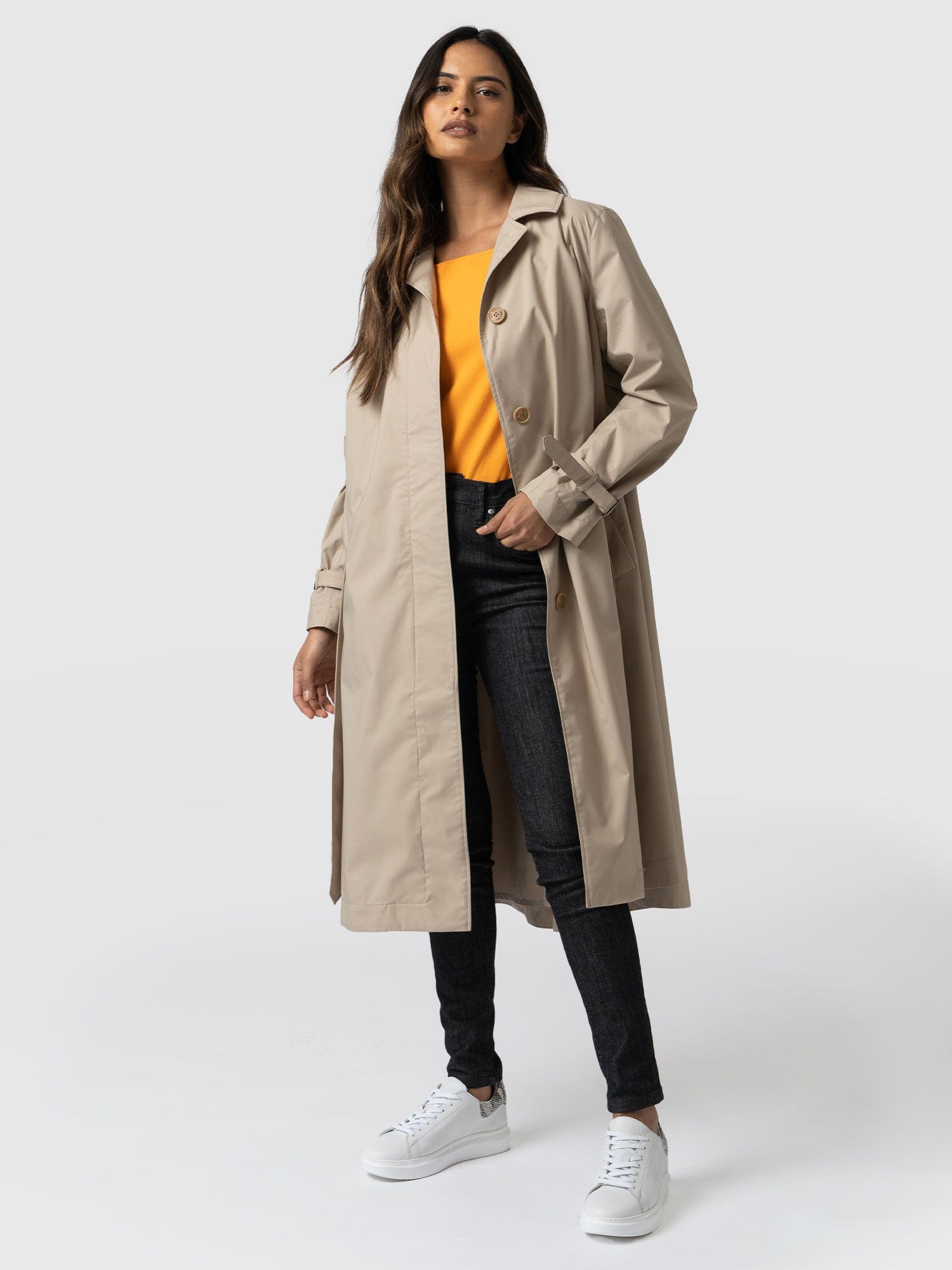 Women's rain trench coat with sales hood