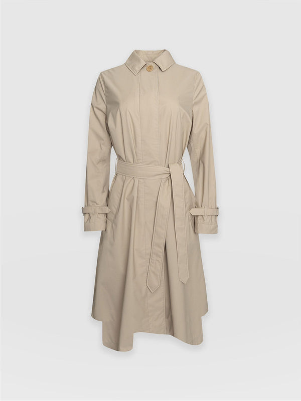 Waterproof A Line Trench Coat Beige - Women's Overcoats | Saint + Sofia® EU