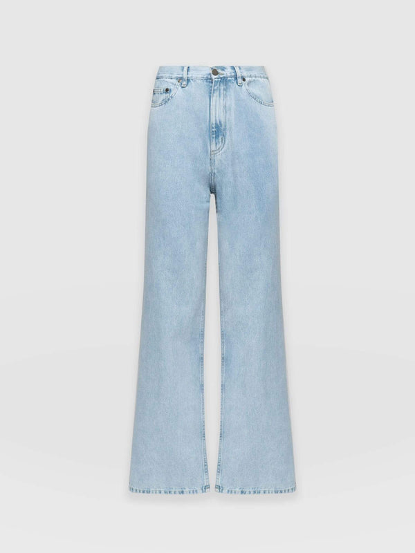Wide Leg Flare Jeans Pale Blue - Women's Jeans | Saint + Sofia® UK