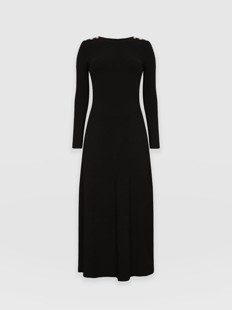 Women's Summer Maxi Dress Black Organic Cotton | Saint and Sofia® Europe
